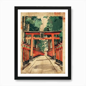 Fushimi Inari Taisha Vintage Mid Century Modern 2 Art Print