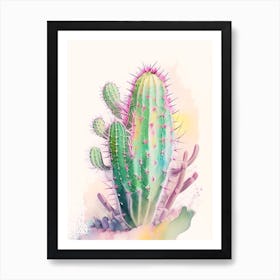 Ladyfinger Cactus Storybook Watercolours 2 Art Print