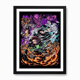 Demon Slayer Anime Poster 4 Art Print