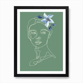 One-Line Lily Of The Valley Flower Crown Art Print