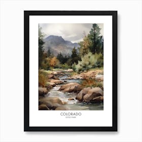 Estes Park, Colorado 4 Watercolor Travel Poster Art Print