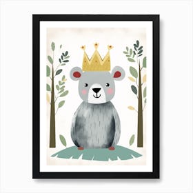 Little Koala 5 Wearing A Crown Art Print