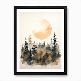 Watercolour Of Whakarewarewa Forest   New Zealand 2 Art Print