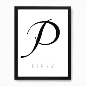 Piper Typography Name Initial Word Art Print