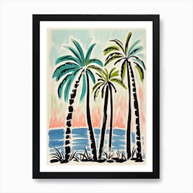 Palm Trees At The Beach Art Print