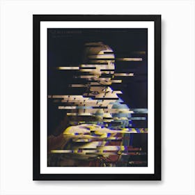 Glitched Leonardo da Vinci's Lady with an Ermine Art Print