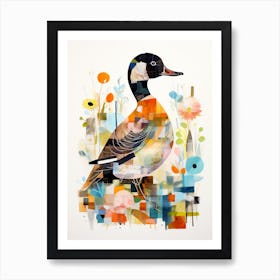 Bird Painting Collage Duck 1 Art Print