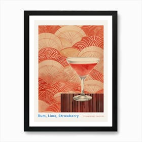 Art Deco Strawberry Daiquiri 2 Poster Art Print