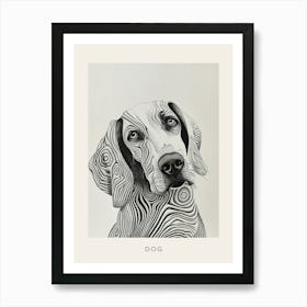 Black And Tan Line Sketch 2 Poster Art Print