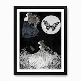 Fairy In Black And White Art Print