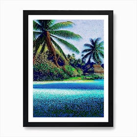 Siargao Island Philippines Pointillism Style Tropical Destination Art Print