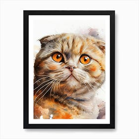 Scottish Shorthair Watercolor Painting animal Art Print