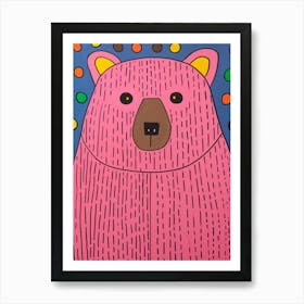 Pink Polka Dot Bear 5 Art Print