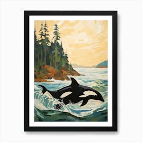 Matisse Style Killer Whale With Woodland Coast 5 Art Print