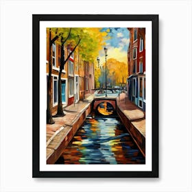 Wall painting print, Amsterdam, Netherlands, landscape art, Van Gogh style, fine art..246 Art Print