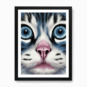 Cat With Blue Eyes Art Print