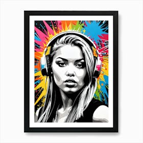 Graffiti Mural Of Beautiful Hip Hop Girl 24 Art Print