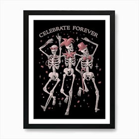 Celebrate Forever - Death Skull Book Gift Art Print