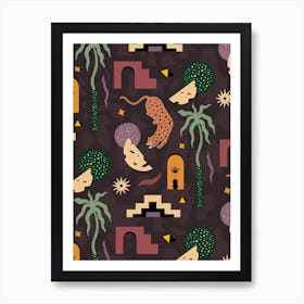 Ancient Jungle Pattern Art Print