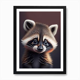 Baby Raccoon Cute Digital Art Print