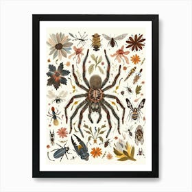 Colourful Insect Illustration Tarantula 14 Art Print