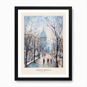 Winter City Park Poster Parque Mexico Mexico City Art Print