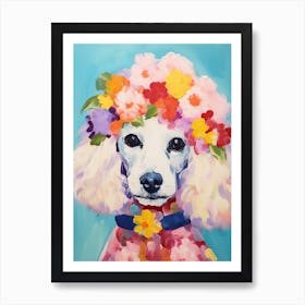 Poodle Portrait With A Flower Crown, Matisse Painting Style 3 Art Print