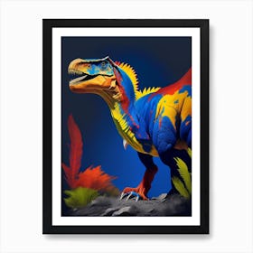 Torvosaurus 1 Primary Colours Dinosaur Art Print