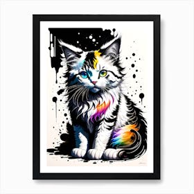 Rainbow Cat 7 Art Print