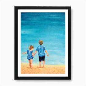 Dressed For Dinner: Kids at the Sea Art Print