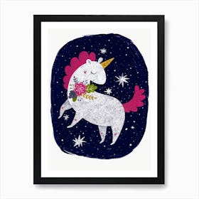 Unicorn Night Sky Art Print