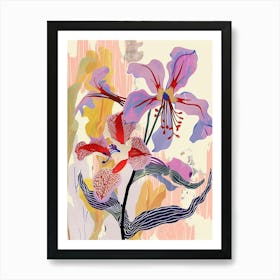 Colourful Flower Illustration Phlox 2 Art Print