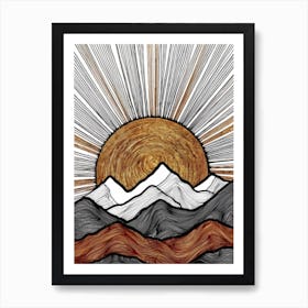 Sunrise Over The Mountains 3 Art Print