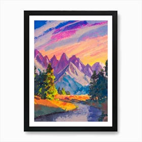 Sunset In The Grand Teton Mountains Art Print