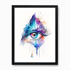 Spiritual Awakening, Symbol, Third Eye Watercolour 2 Art Print