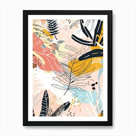 Tropical Leaves Pattern 5 Art Print