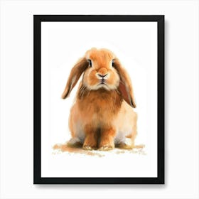 English Lop Rabbit Nursery Illustration 4 Art Print