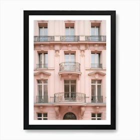 Pink Aesthetic Parisian Building Facade Photography Art Print