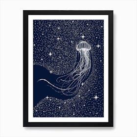 Starry Jellyfish Art Print