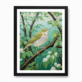 Ohara Koson Inspired Bird Painting Hermit 2 Art Print