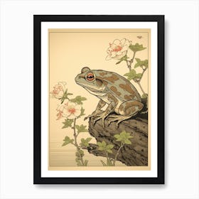 Vintage Japanese Frog Burrow 9 Art Print