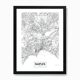 Map Naples Art Print