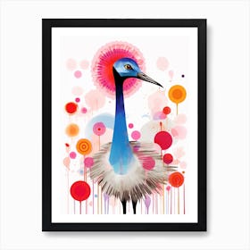 Bird Painting Collage Ostrich 2 Art Print