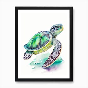 Conservation Sea Turtle, Sea Turtle Watercolour 3 Art Print