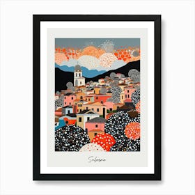 Poster Of Salerno, Italy, Illustration In The Style Of Pop Art 4 Art Print