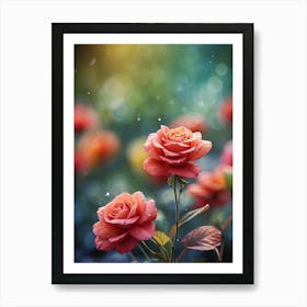 Roses In The Garden 2 Art Print