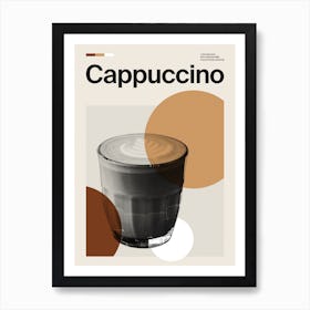 Mid Century Cappuccino Coffee Art Print