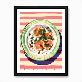 A Plate Of Shawarma, Top View Food Illustration 2 Art Print