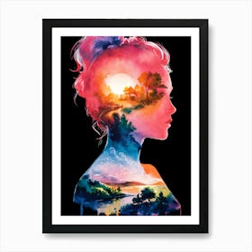 Woman's Head 2 Art Print