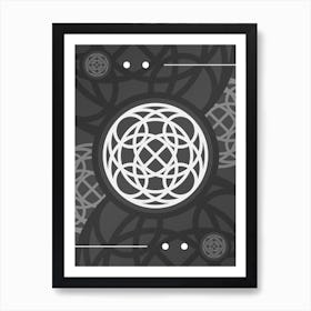 Abstract Geometric Glyph Array in White and Gray n.0002 Art Print